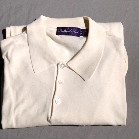 Ralph Lauren Purple Label cream 3 button long sleeve pullover - Picture 1 of 9